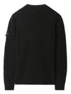 Men's Wappen Patch Lambswool Knit Top Black - STONE ISLAND - BALAAN 3