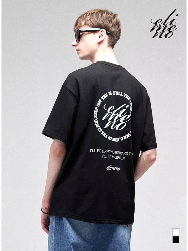 Round logo overfit short sleeve t-shirt black - ELIMENO - BALAAN 3