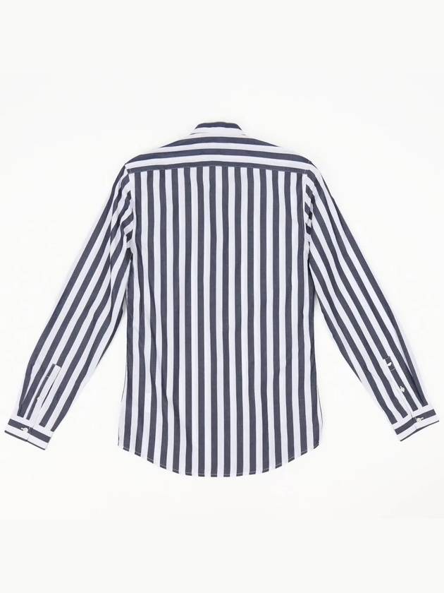 Blue Striped Cotton Long Sleeve Southern Shirt SH135 - IKALOOOK - BALAAN 2