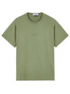 Micro Embroidered Logo Cotton Jersey Short Sleeve T-Shirt Sage Green - STONE ISLAND - BALAAN 2