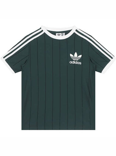 Adicolor 3 Stripes Pinstripe Short Sleeve T-Shirt Green - ADIDAS - BALAAN 1