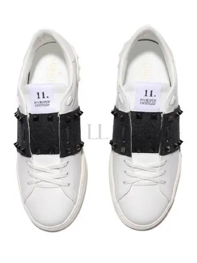 Studded Leather Open Low-Top Sneakers White - VALENTINO - BALAAN 2