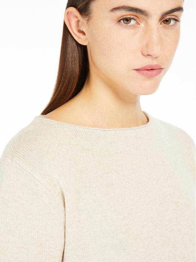 Angry Wool Cashmere Crop Knit Top Beige - MAX MARA - BALAAN 6