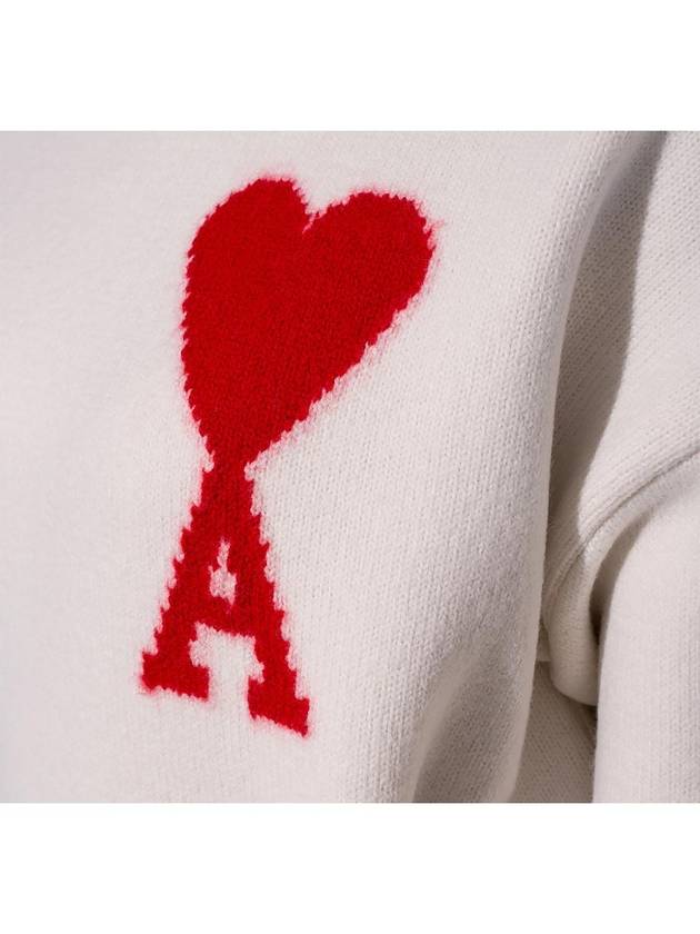 Big Heart Logo Wool Knit Top White - AMI - BALAAN 6