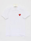 Play Women's Small Red Heart Wappen Short Sleeve PK Shirt P1 T005 5 White - COMME DES GARCONS - BALAAN 2