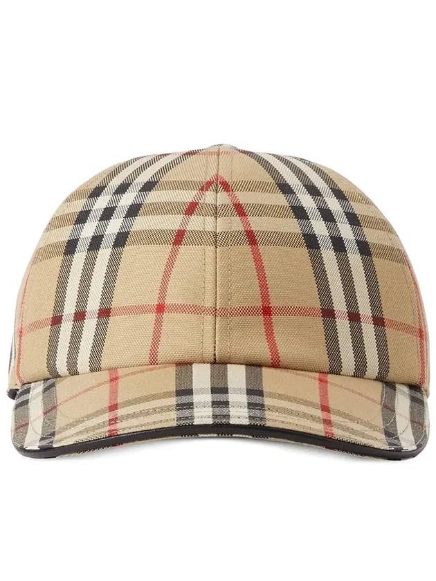 Check Cotton Ball Cap Beige - BURBERRY - BALAAN 4