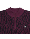 Men s full length logo half zip sweater 2304GXKR WINE - BLACK&WHITE - BALAAN 4