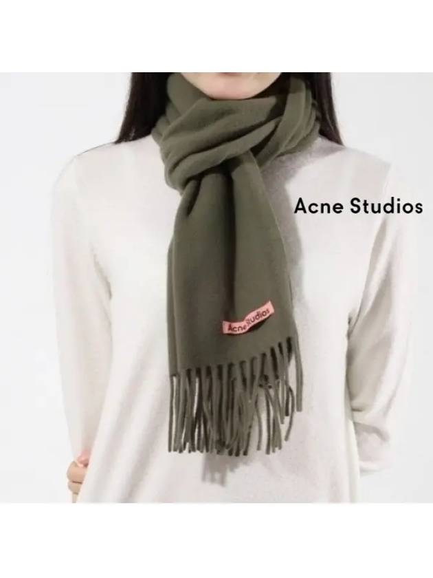 Wool Fringe Muffler Khaki Green - ACNE STUDIOS - BALAAN 2