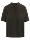 Gargano Linen Short Sleeve Polo Shirt Dark Brown - LORO PIANA - BALAAN 2