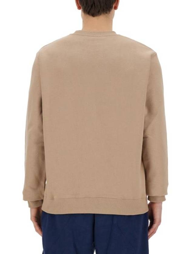 Brushed Logo Cotton Sweatshirt Beige - MSGM - BALAAN 4