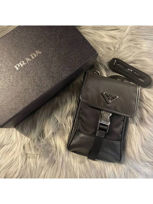 Re-Nylon Saffiano Leather Mini Bag Black - PRADA - BALAAN 2