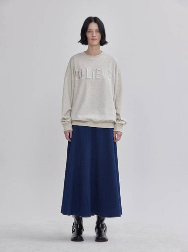 Believ Embroidery Sweatshirt Ivory - LIE - BALAAN 1