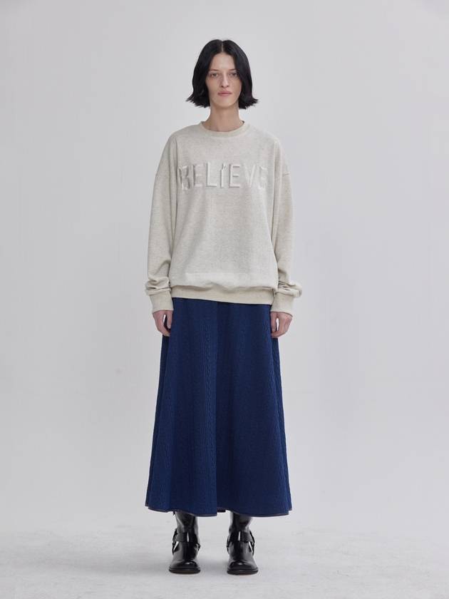 Believ Embroidery Sweatshirt Ivory - LIE - BALAAN 2