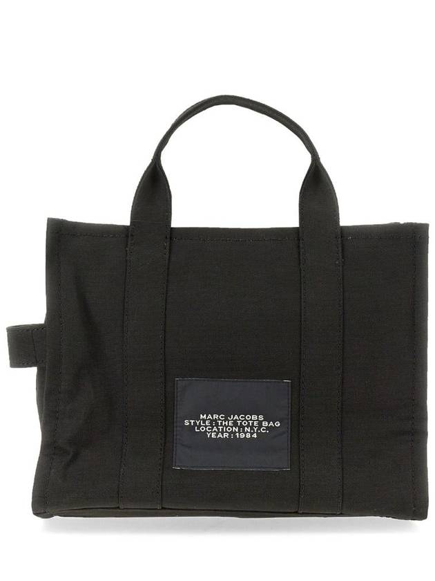 Logo Medium Canvas Tote Bag Black - MARC JACOBS - BALAAN 4