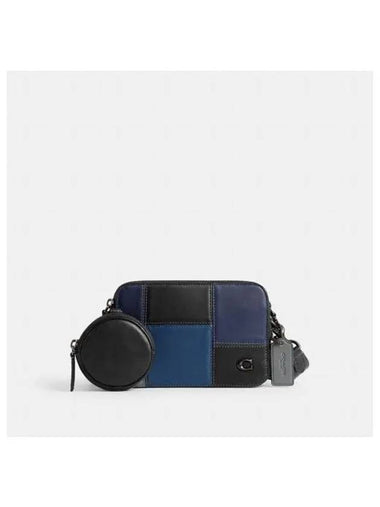 Charter Patchwork Cross Bag Black Navy - COACH - BALAAN 1