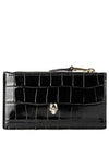 Skull Crocodile Embossed Zipper Card Wallet Black - ALEXANDER MCQUEEN - BALAAN 2