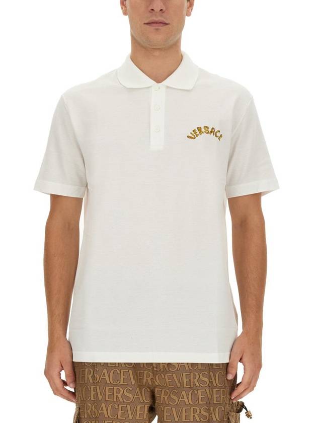 Polo T-shirt 10106391A07698 1W000 OPTICAL WHITE - VERSACE - BALAAN 2