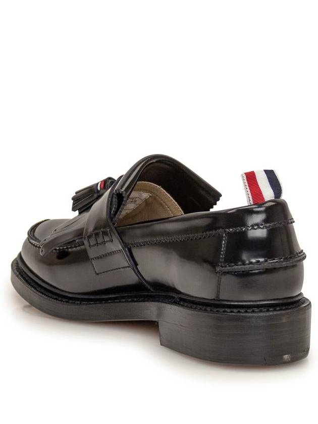 Tassel Trimmed Patent Calf Leather Loafers Black - THOM BROWNE - BALAAN 4