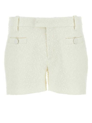 Bouclé Mini Shorts White - AMI - BALAAN 1