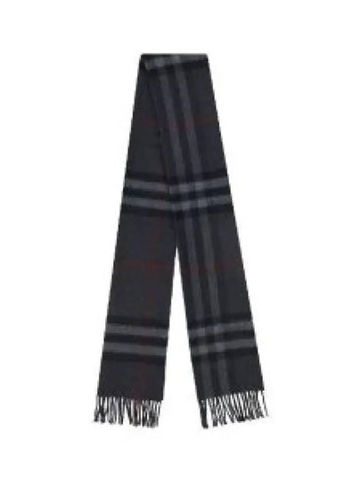 Check Cashmere Scarf Charcoal - BURBERRY - BALAAN 2