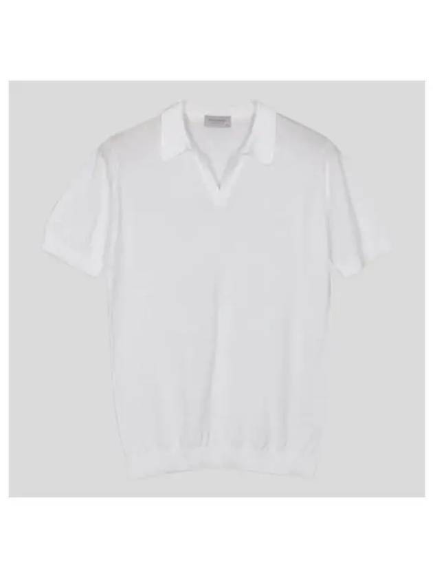 Noah Knit Skipper Collar Shirt White - JOHN SMEDLEY - BALAAN 1