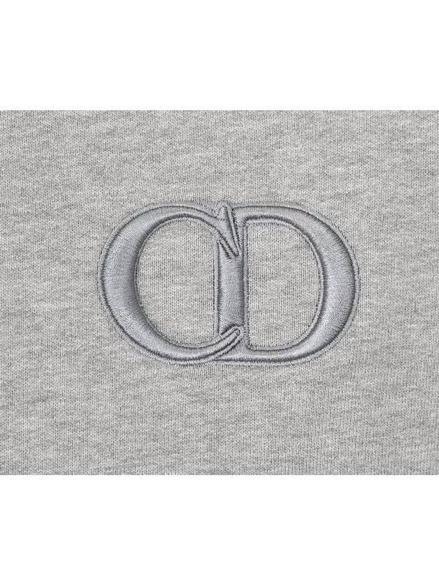 Cd Icon Embroidered Cotton Hoodie Grey - DIOR - BALAAN 3