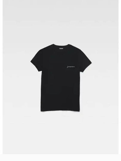 Brode Embroidered Logo Short Sleeve T-Shirt Black - JACQUEMUS - BALAAN 2