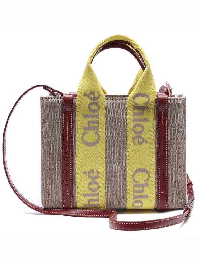 Woody Logo Small Tote Bag Yellow - CHLOE - BALAAN 5