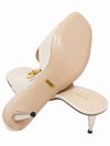 Women's Blondie Leather Heel Slippers Ivory - GUCCI - BALAAN 6