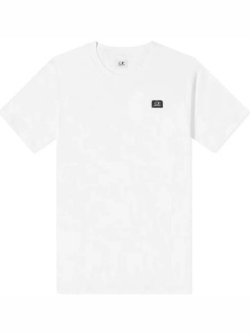 Mini Square Logo Print Short Sleeve T-Shirt White - CP COMPANY - BALAAN.