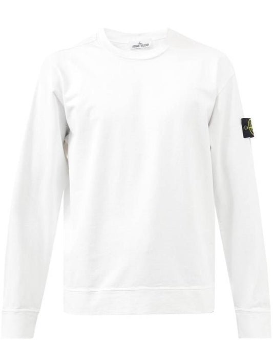 Waffen Patch Garment Dyed Heavy Cotton Sweatshirt White - STONE ISLAND - BALAAN 2