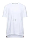 Men's Center Back Striped Short Sleeve T-Shirt White - THOM BROWNE - BALAAN 2