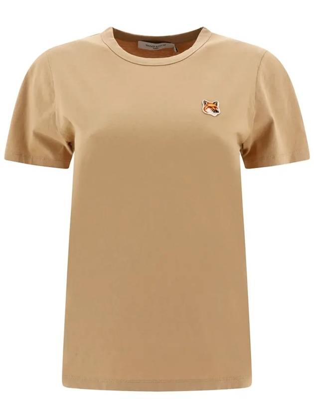 Fox Head Patch Short Sleeve T-Shirt Beige - MAISON KITSUNE - BALAAN 2