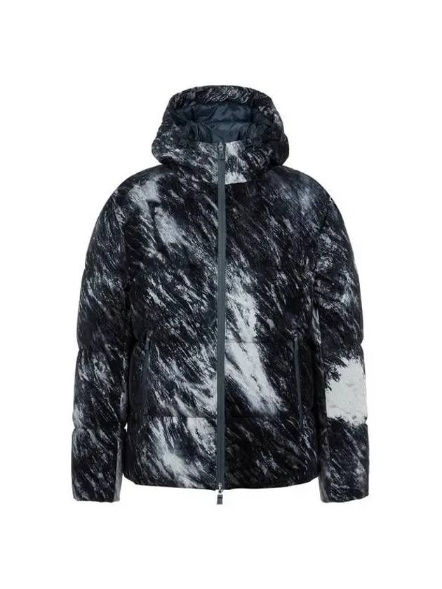 Men s velor pattern goose down padded jacket dark navy 271626 - HERNO - BALAAN 1