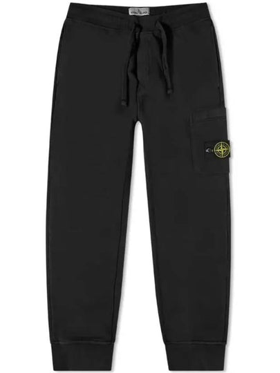 Waffen Patch Cotton Fleece Track Pants Black - STONE ISLAND - BALAAN 2