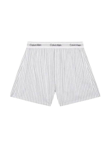 Cotton Poplin Boxer Briefs Striped White - CALVIN KLEIN - BALAAN 1