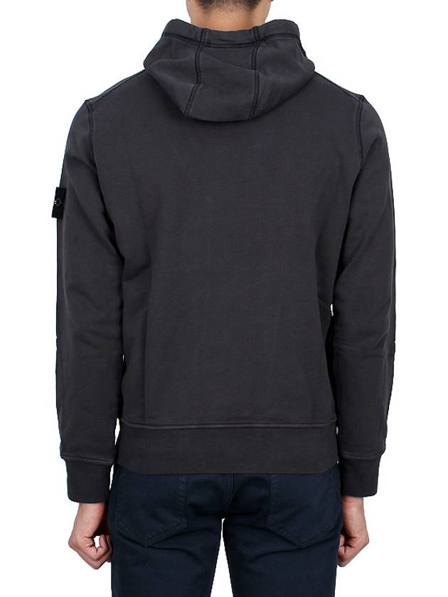 Logo Patch Drawstring Hoodie Charcoal - STONE ISLAND - BALAAN 5