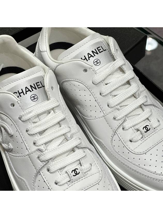 CC Logo Force Low Top Sneakers White - CHANEL - BALAAN 6