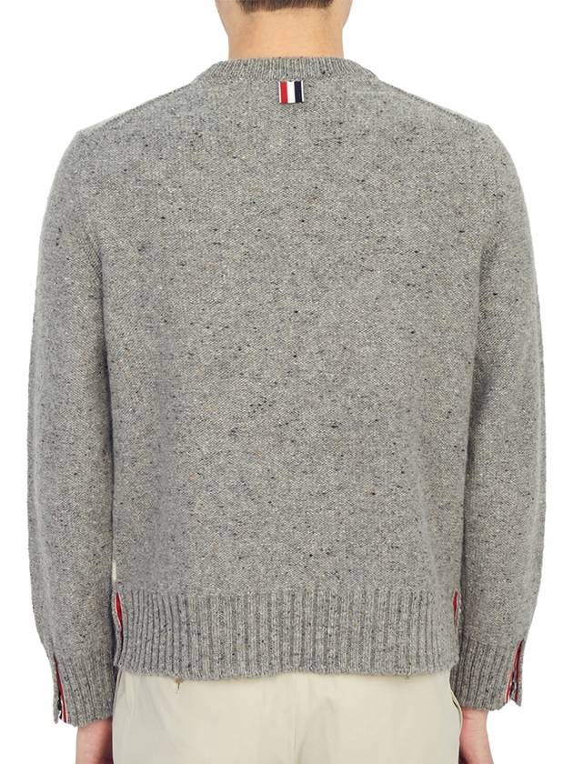 Donegal 4-Bar Striped Crew Neck Wool Knit Top Light Grey - THOM BROWNE - BALAAN 7