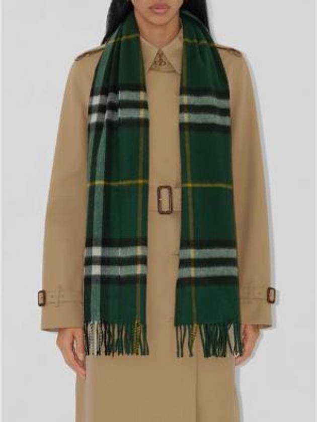 Check Cashmere Scarf Green - BURBERRY - BALAAN 5