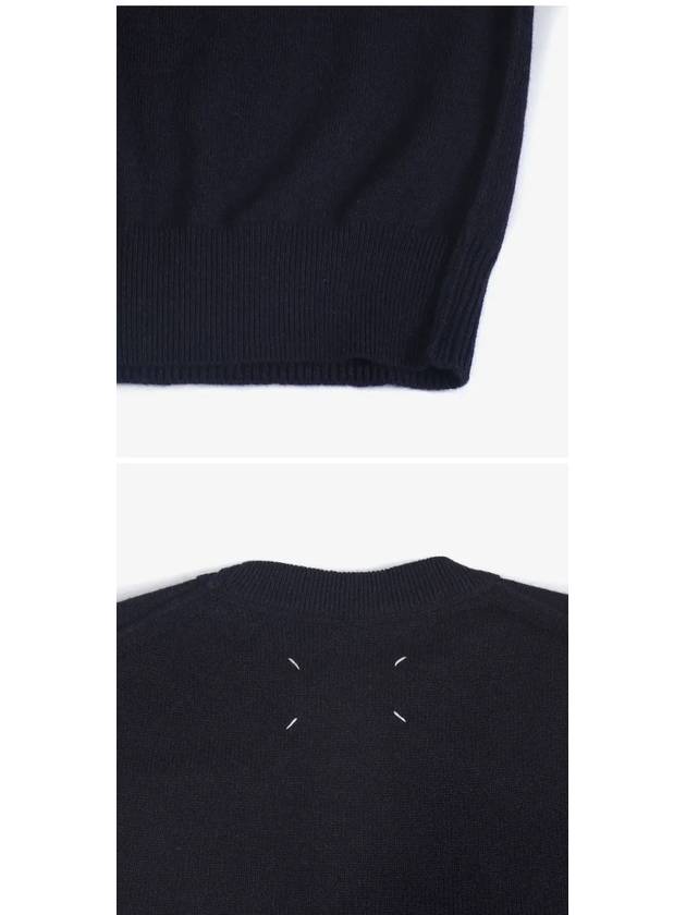 back stitch cashmere knit top navy - MAISON MARGIELA - BALAAN.