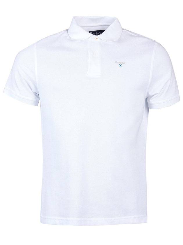 Men's Embroidered Logo Sports Polo Shirt White - BARBOUR - BALAAN 1