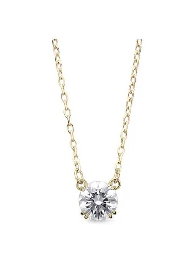 Stilla Round Zirconia Pendant Necklace Gold - SWAROVSKI - BALAAN 6