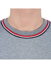 Logo Tab RWB Stripe Trimming Knit Top Grey - THOM BROWNE - BALAAN 6