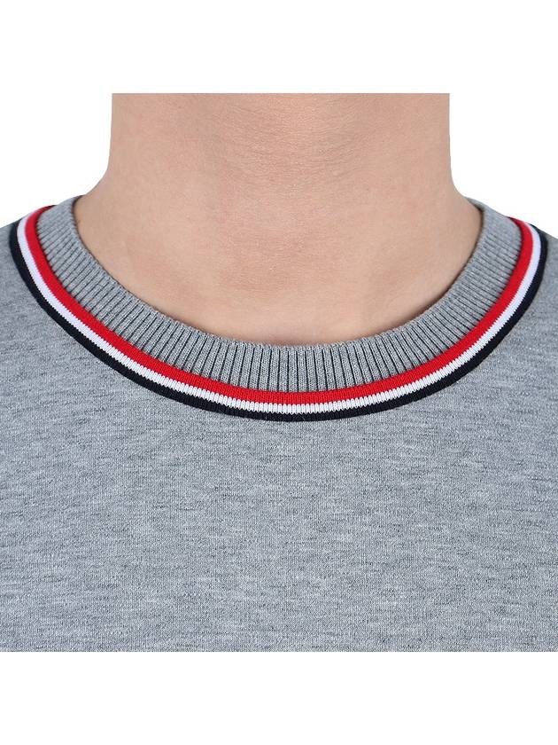 Logo Tab RWB Stripe Trimming Knit Top Grey - THOM BROWNE - BALAAN 6