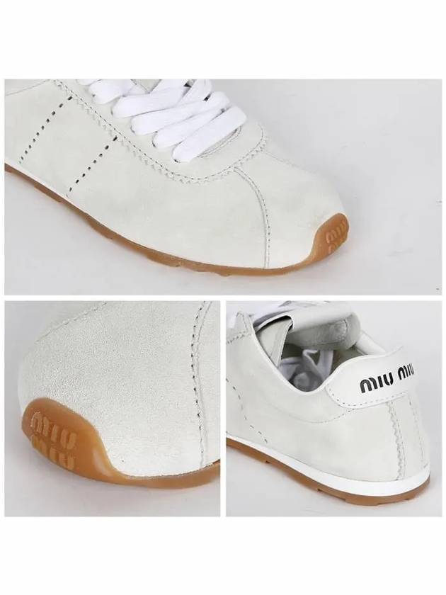 Suede Low Top Sneakers White - MIU MIU - BALAAN 6