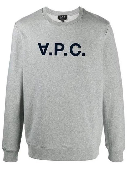 Men's VPC Logo Print Crew Neck Sweatshirt Grey - A.P.C. - BALAAN 2