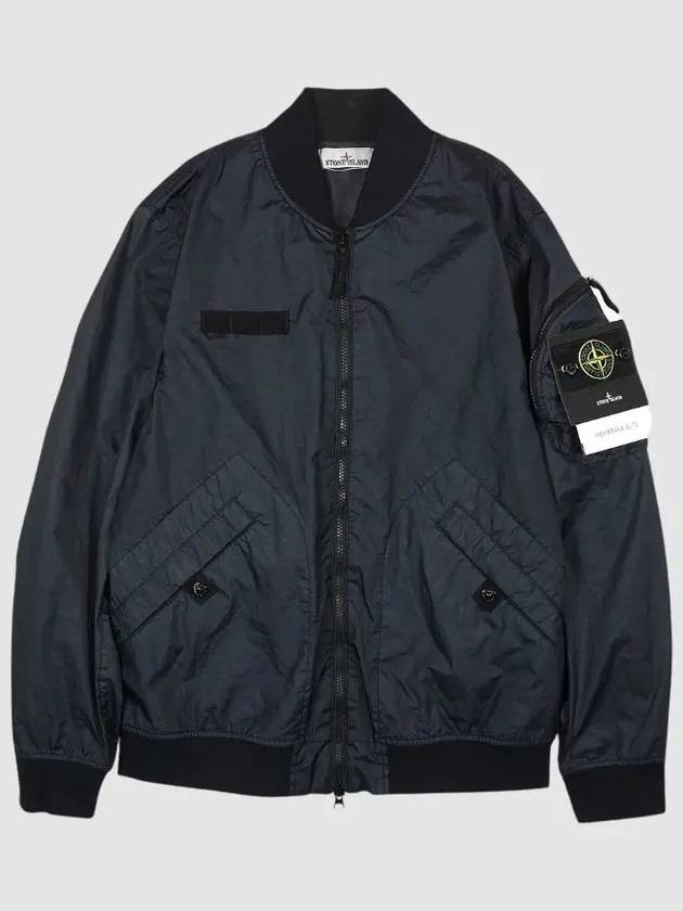 Membrana 3L TC Breathable and Water-Resistant Bomber Jacket Navy - STONE ISLAND - BALAAN 2