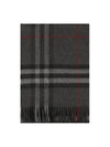 Check Cashmere Scarf Charcoal - BURBERRY - BALAAN 2