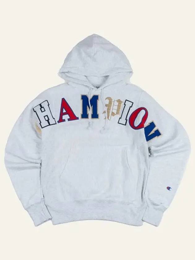 Reverse Weave PO Old English Lettering Men s Hoodie Silver GF68 Y07986 2UC - CHAMPION - BALAAN 6